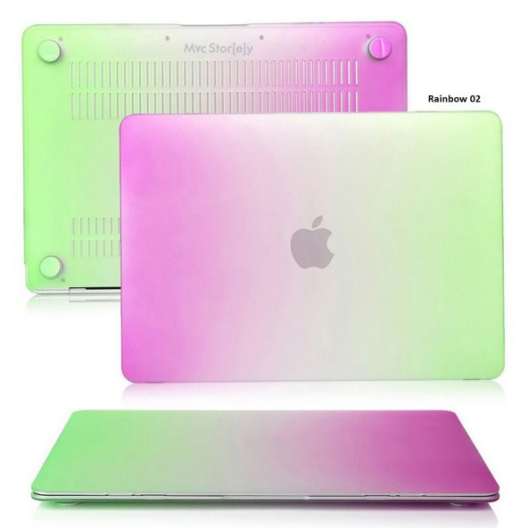 Mcstorey Yeni MacBook Pro A1707 A1990 Toucbarlı 15 inç Kılıf Kapak Koruyucu Hard ıncase  Rainbow - 4