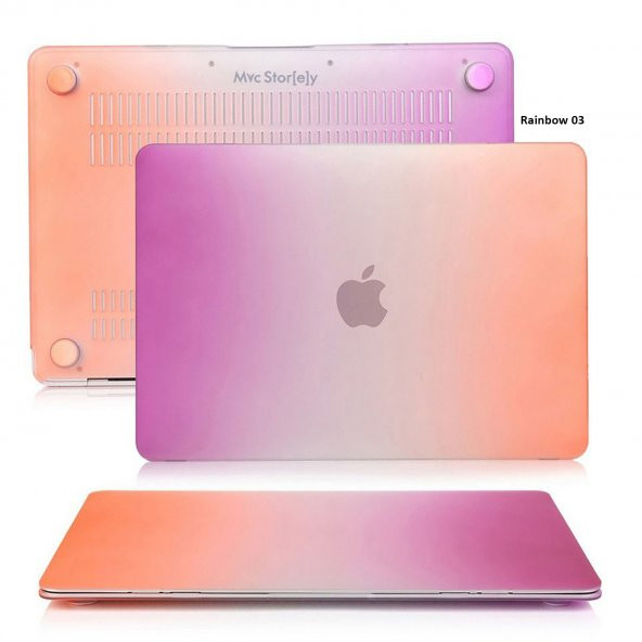 Mcstorey Yeni MacBook Pro A1707 A1990 Toucbarlı 15 inç Kılıf Kapak Koruyucu Hard ıncase  Rainbow - 5