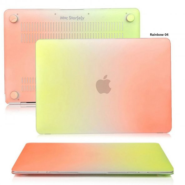 Mcstorey Yeni MacBook Pro A1707 A1990 Toucbarlı 15 inç Kılıf Kapak Koruyucu Hard ıncase  Rainbow - 6