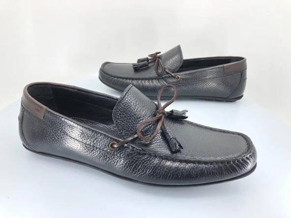 Aronay 084 %100 Hakiki Deri Püsküllü Erkek Loafer Babet - Resim 10
