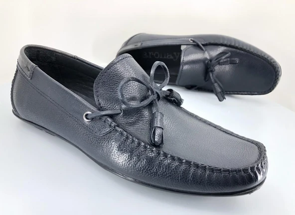 Aronay 084 %100 Hakiki Deri Püsküllü Erkek Loafer Babet - Resim 17