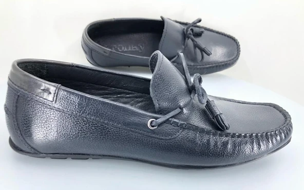 Aronay 084 %100 Hakiki Deri Püsküllü Erkek Loafer Babet - Resim 15
