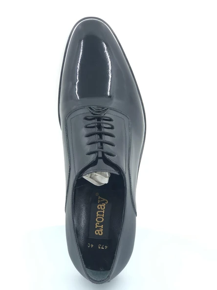 Aronay %100 Hakiki Deri Bağcıklı Fitilli Jurdan Kösele Erkek Klasik Ayakkabı - Resim 4