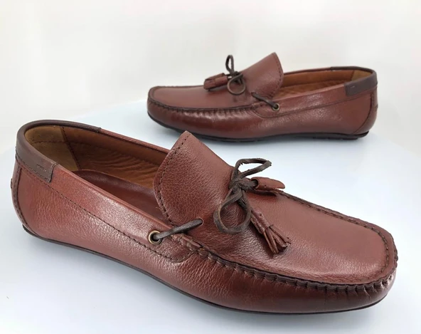 Aronay 084 %100 Hakiki Deri Püsküllü Erkek Loafer Babet - Resim 14