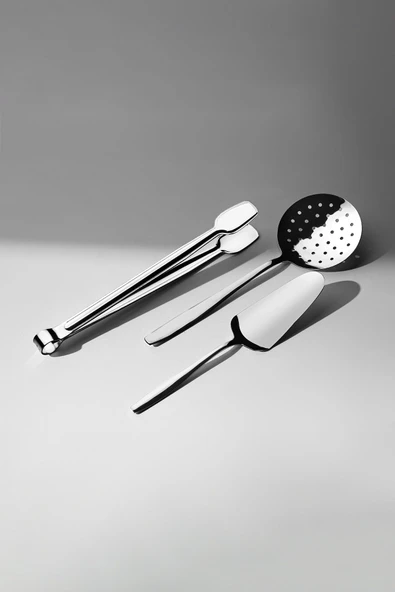 Nehir Sahra Sade 6 Parça Paslanmaz Çelik Servis Takımı - 2