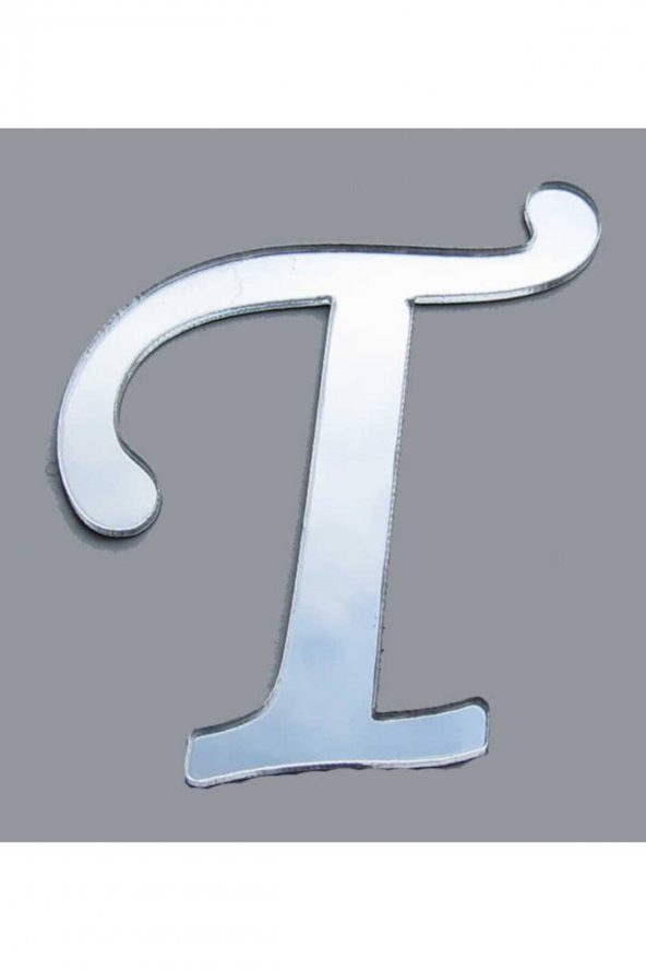 T Pleksi Harf Yapışkanlı 1 mm 4 x 4 cm Gümüş