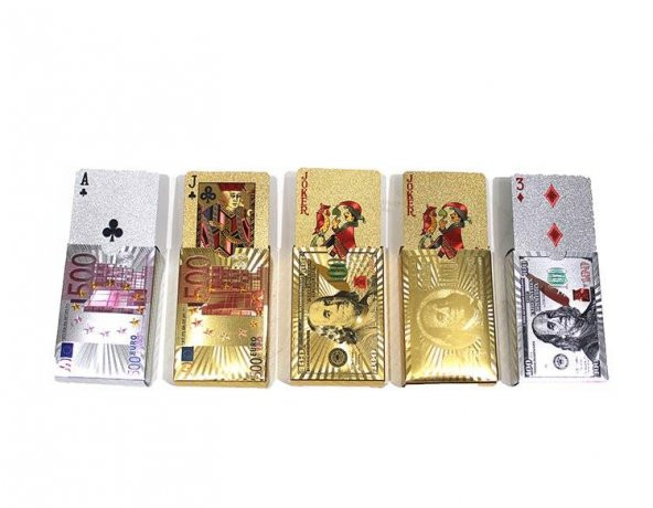 Golden Sarı Renk İskambil Deste Oyun Kağıdı Hediyelik Özel