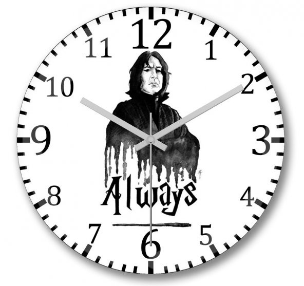 Severus Snape Always Harry Potter Duvar Saati Bombeli Gercek Cam