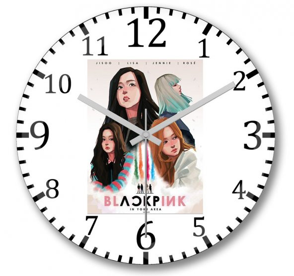 Blackpink Duvar Saati Bombeli Gercek Cam