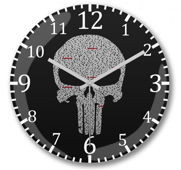 Punisher The Big Bad Punisher Duvar Saati Bombeli Gercek Cam