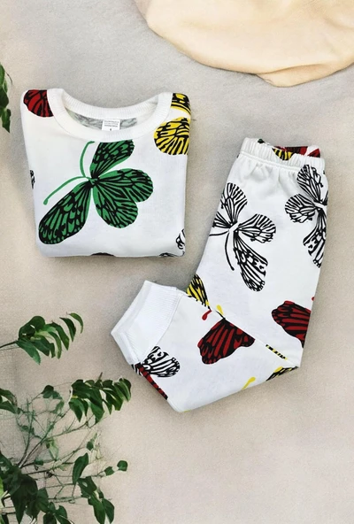 Kelebek Desenli Kız Bebek Pijama Takım - 6