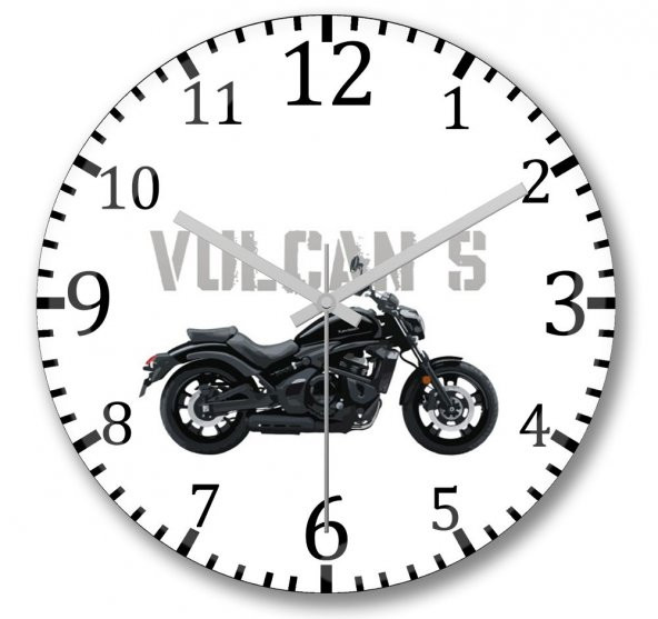 Kawasaki Vulcan S Duvar Saati Bombeli Gercek Cam