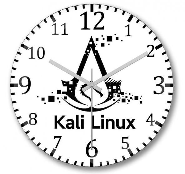 Kali Linux Duvar Saati Bombeli Gercek Cam
