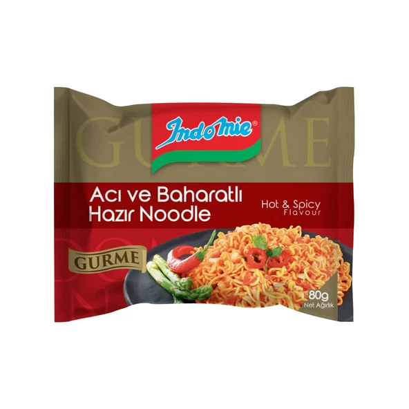 Indomie Noodle Gurme Acı Ve Baharatlı 80 gr x 10 Adet - Resim 3