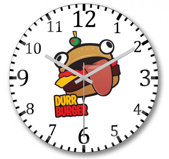 Fortnite Burger Duvar Saati Bombeli Gercek Cam - 1