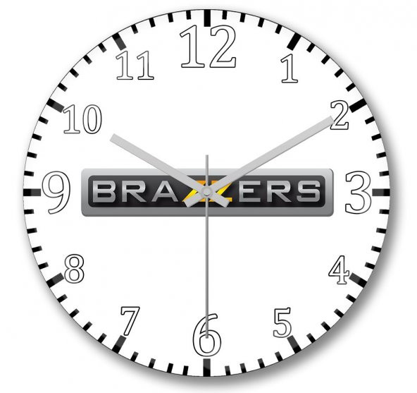 Brazzers Logo Duvar Saati Bombeli Gercek Cam