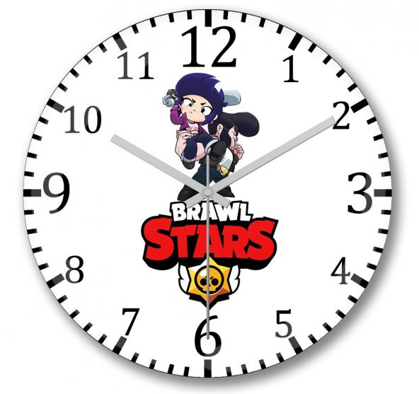 Brawl Stars Bibi And Bull Duvar Saati Bombeli Gercek Cam - 1
