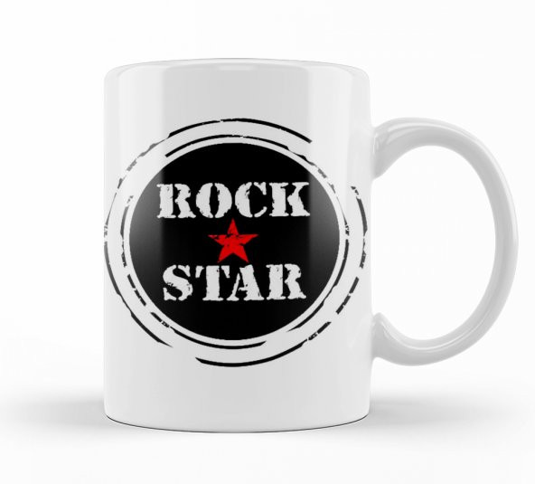 Rock Star Kırmızı Yıldız Kupa Bardak Porselen