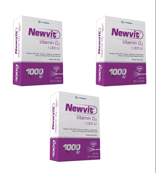 Newvit Vitamin D3 1000 IU 30 ml Sprey 3'lü Set