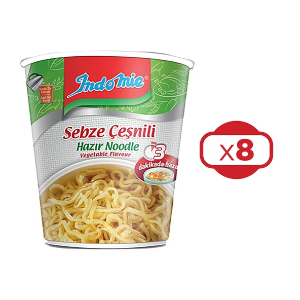 Indomie Noodle Sebzeli 60 gr Bardak x 8 Adet - 2
