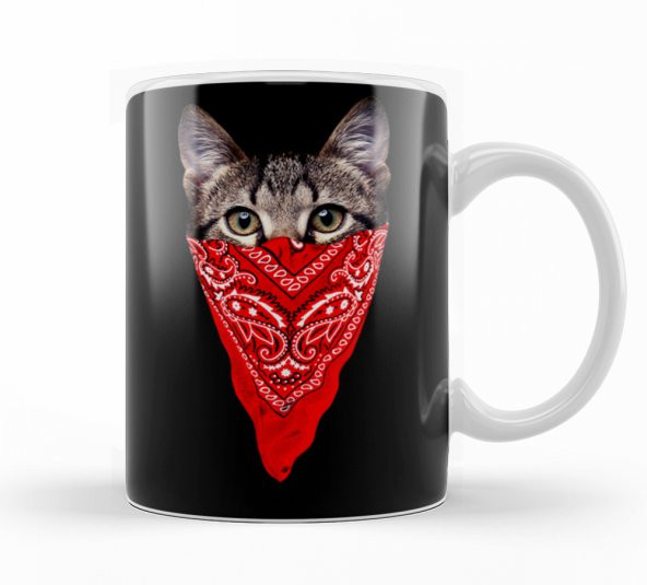 Gangster Cat Kedi Kupa Bardak Porselen