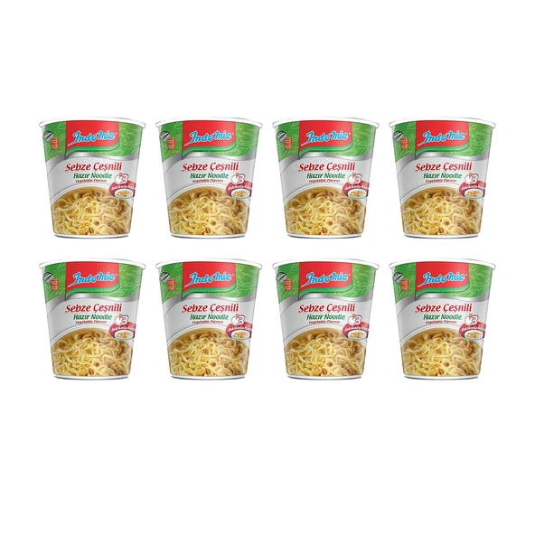 Indomie Noodle Sebzeli 60 gr Bardak x 8 Adet