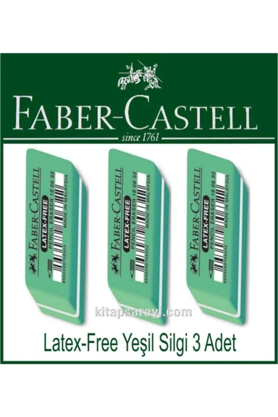 Faber Castel Latex-free Yeşil Silgi 3 Adet