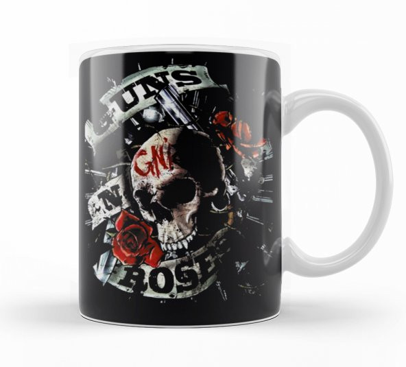 Guns n Roses Guns Roses Estampa Kupa Bardak Porselen