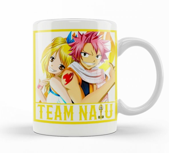 Fairy Tail Team NaLu Natsu Lucy Kupa Bardak Porselen