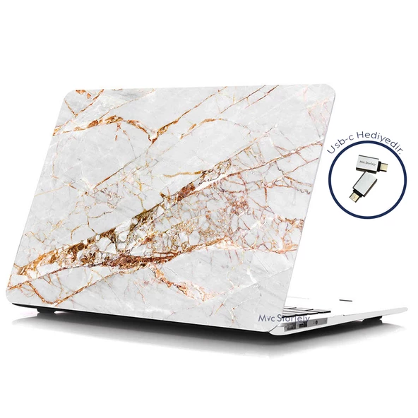 Macbook Pro Kılıf 15 inç Mermer10NL (Touchbarlı 15" Pro) A1707 A1990 ile Uyumlu - 5