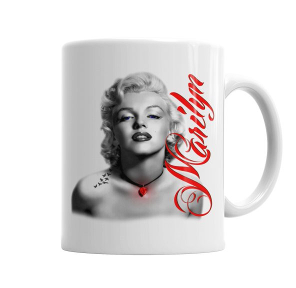 Red Marilyn Monroe Red Kupa Bardak Porselen