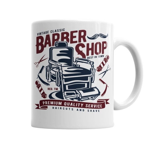 Barber Shop Kupa Bardak Porselen