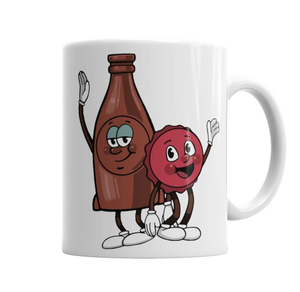 Bottle And Cappy Kupa Bardak Porselen