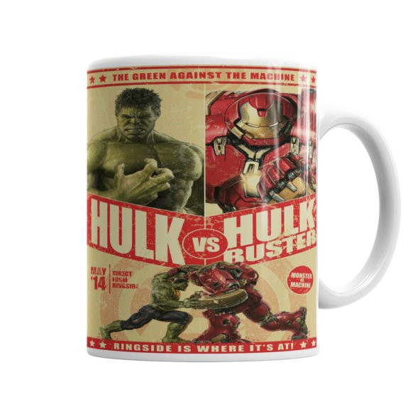 Vingadores Hulk Ve Hulk Buster Kupa Bardak Porselen
