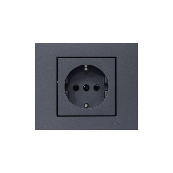 2 Adet Ovivo Grano Füme Topraklı Priz Çerçeve Dahildir Tem ürün görseli