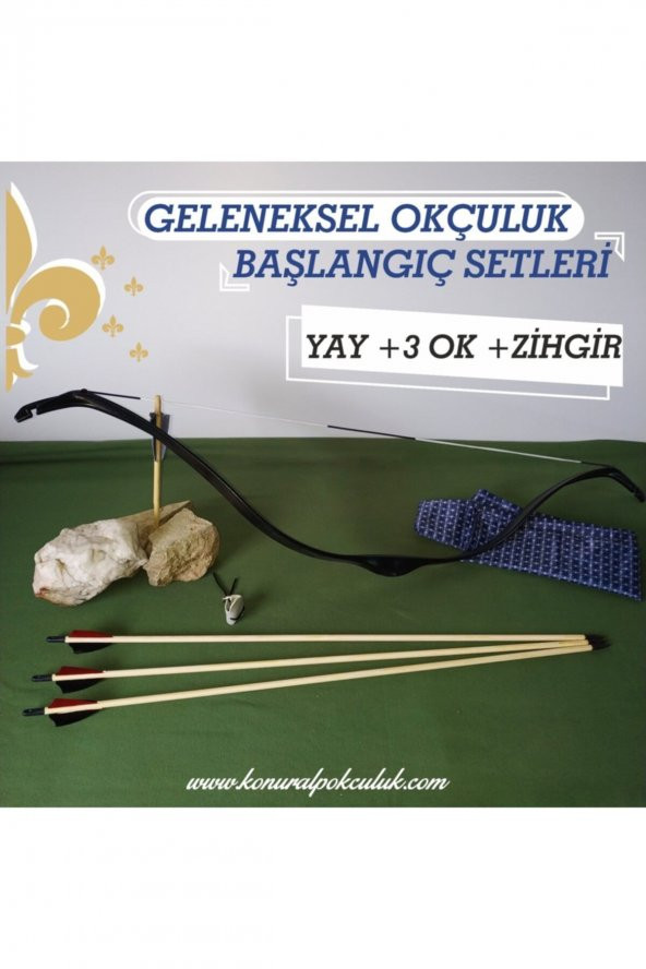 Geleneksel Okçuluk Başlangıç Seti (3 Ok +Zihgir) - 1