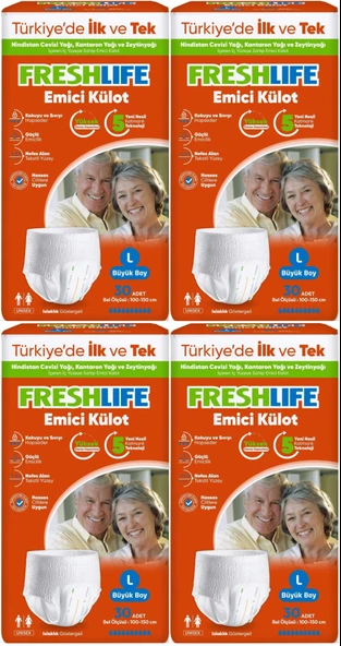 FreshLife Emici Külot Hasta Bezi Large - Büyük - L 120 Adet (4PK*30)