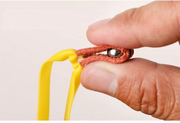 Avcı Sapan Yedek Kauçuk Lastik Deri Hazne Slingshot 3 Adet - 4