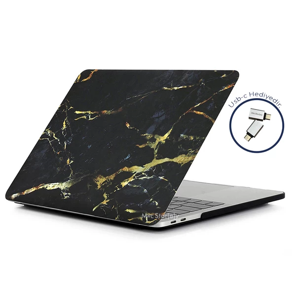 Macbook Pro Kılıf 15 inç Mermer (Touchbarlı 15" Pro) A1707 A1990 ile Uyumlu - 12