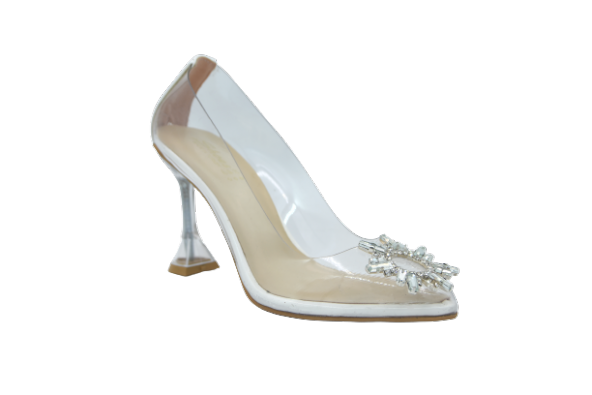 Shoes D8558 Kadın Şeffaf Taşlı Topuklu Ayakkabı - 2