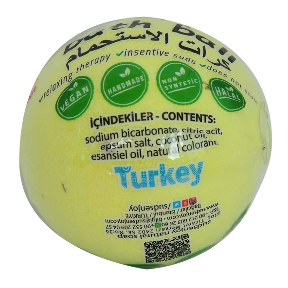 Enjoy Papatyalı El Yapımı Banyo Küvet Topu Sabunu Sarı 90-120 Gr - Resim 3