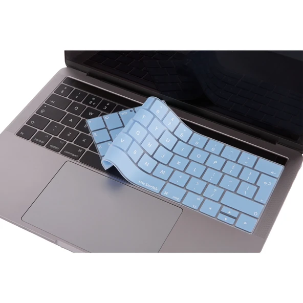 MacBook Pro Klavye Koruyucu Silikon UK-EU Düzen İnce Yıkanabilir 13-15 inç Touch Bar Uyumlu - Resim 5