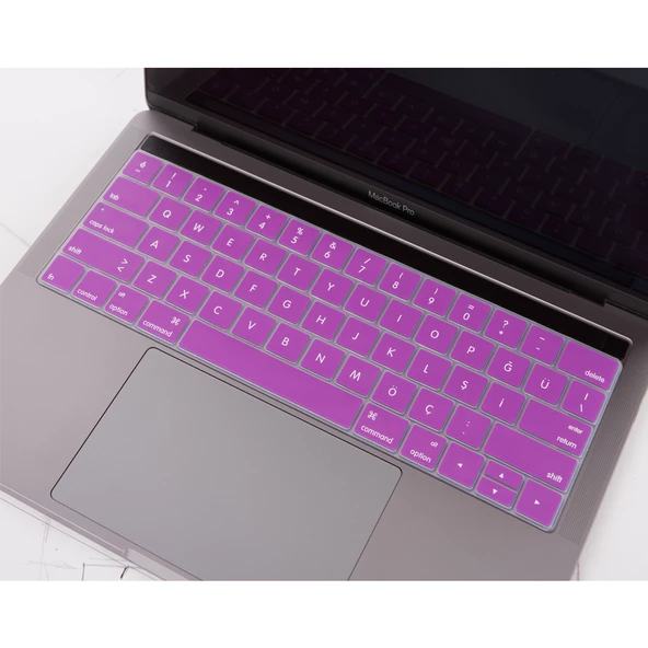 Macbook Pro Klavye Koruyucu (US to TR) Touchbarlı 13inç A1706 A1989 A2159-15inç A1707 A1990 ile Uyumlu - 10
