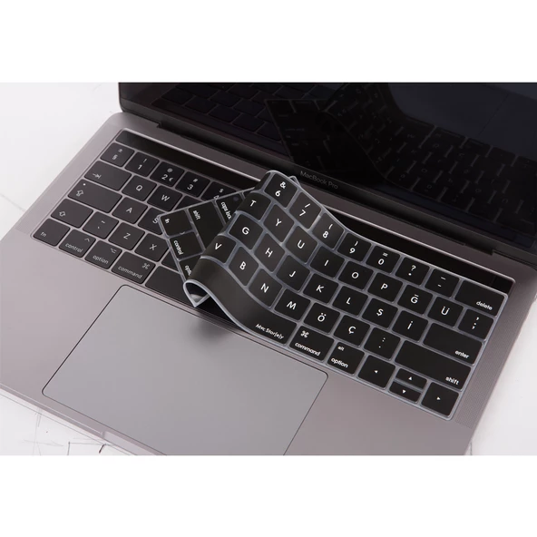 Macbook Pro Klavye Koruyucu (US to TR) Touchbarlı 13inç A1706 A1989 A2159-15inç A1707 A1990 ile Uyumlu