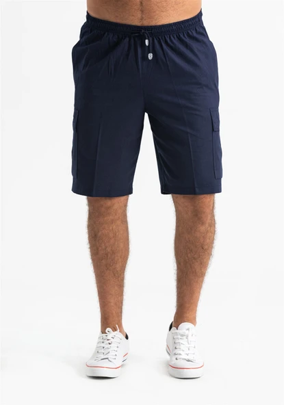 Gabardin Lastikli Erkek Şort Lacivert Lcvt 2XL Lacivert - 1