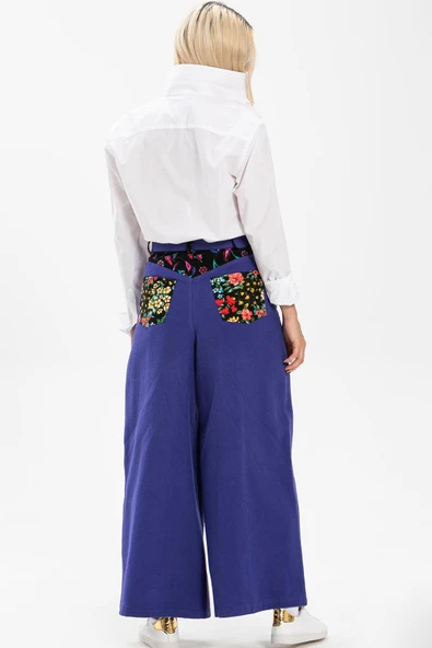 Lale Pazen Sonbahar ve Kışlık Pantolon Saks Sks L Saks - 2