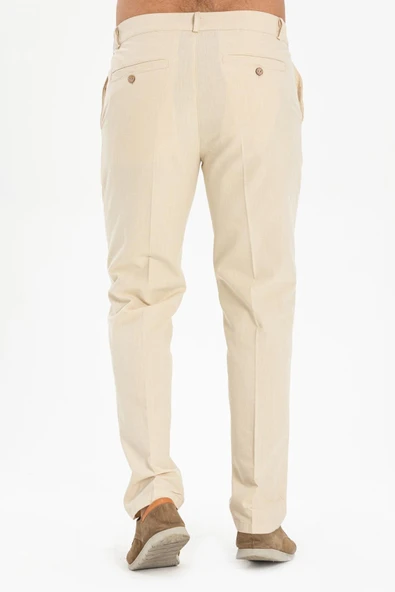 Keten Erkek Pantolon Krem Krm 40 Krem - 2