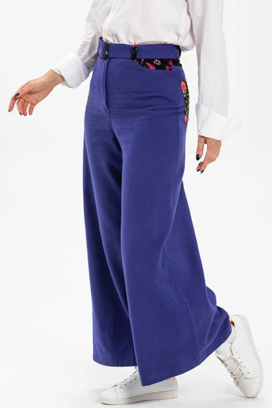 Lale Pazen Sonbahar ve Kışlık Pantolon Saks Sks L Saks - 3