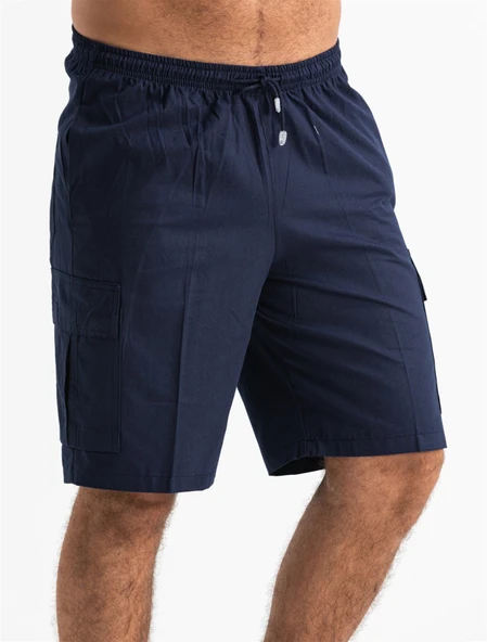 Gabardin Lastikli Erkek Şort Lacivert Lcvt 2XL Lacivert - 4