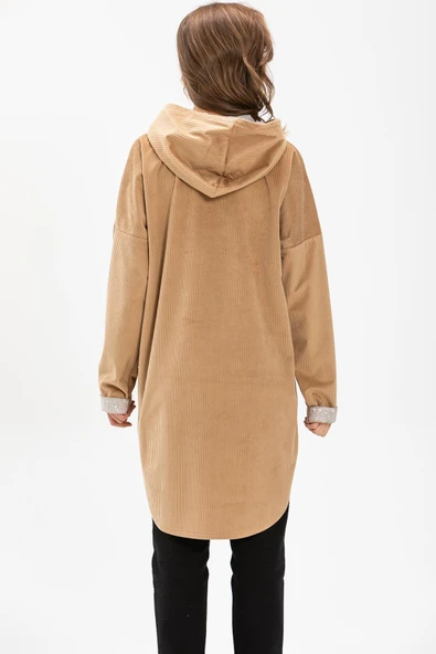 Eylül Fitilli Kadife Ceket Camel Cml 2XL-3XL Camel - 2